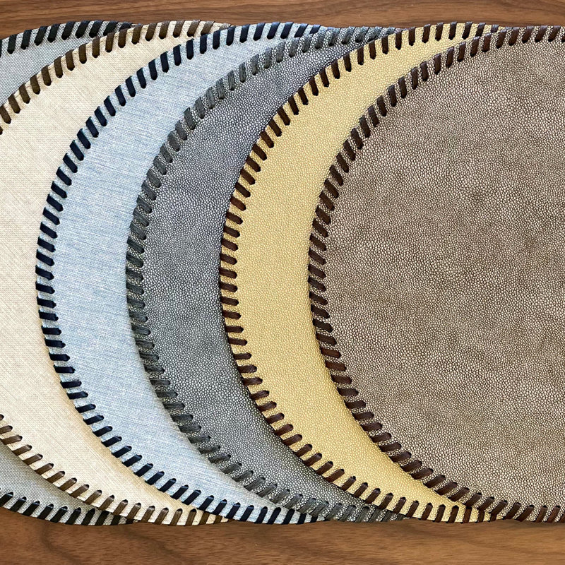 Whipstitch Vinyl Round Placemats, Bronze
