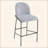 Indoor Metal Upholstered Barstool, Antique Bronze Finish Frame, Set Of 2-1254367990