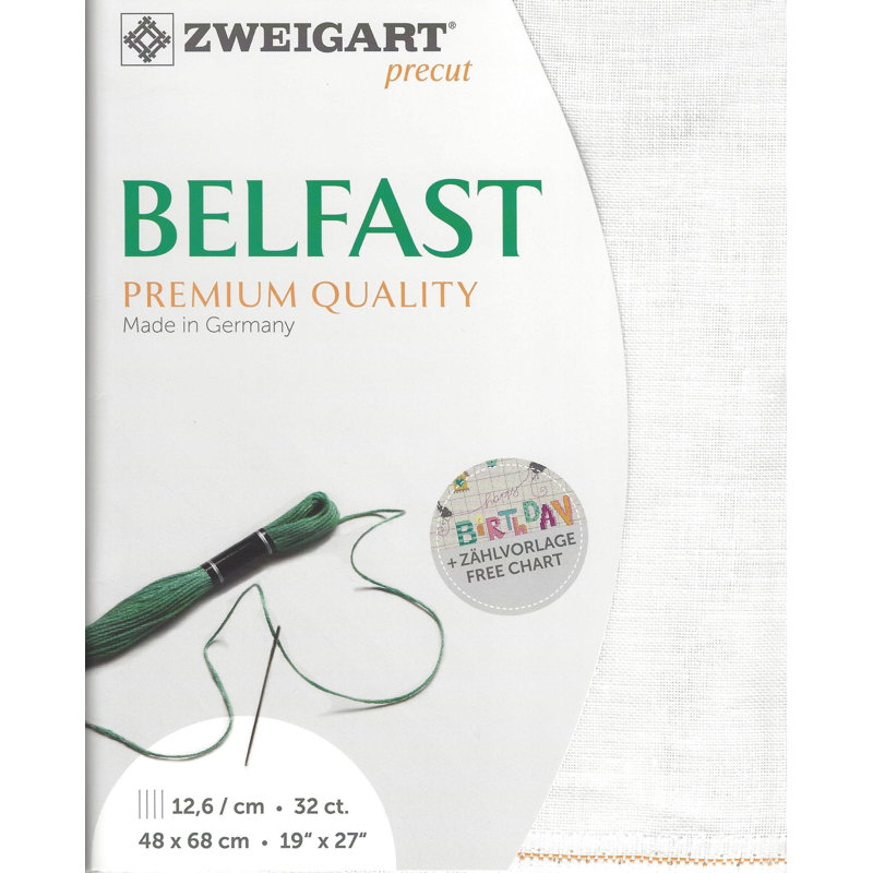 Prédécoupé Zweigart Belfast 32 points blanc 3609/100