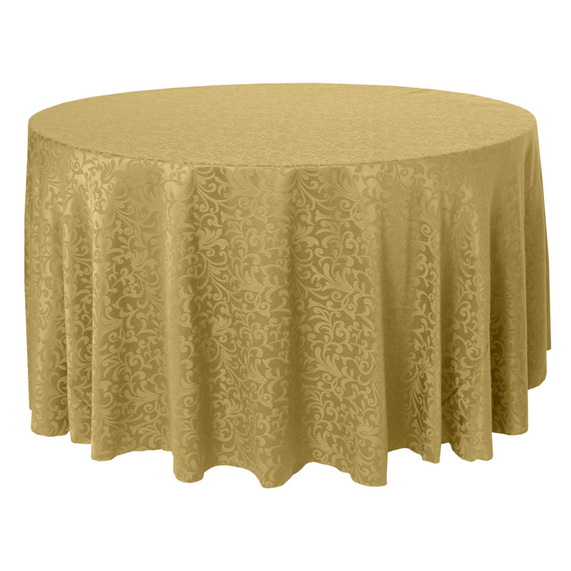 Rosdorf Park Damask Somerset Tablecloth Round, Gold, 96" x 96", 2