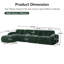 Tissu en velours doux en forme de L, conception capitonnée, fond en éponge haute densité 32D, fond ergonomique, conception antidérapante, combinaison libre, aucun assemblage requis, repose-pieds mobile pour les salons, vert