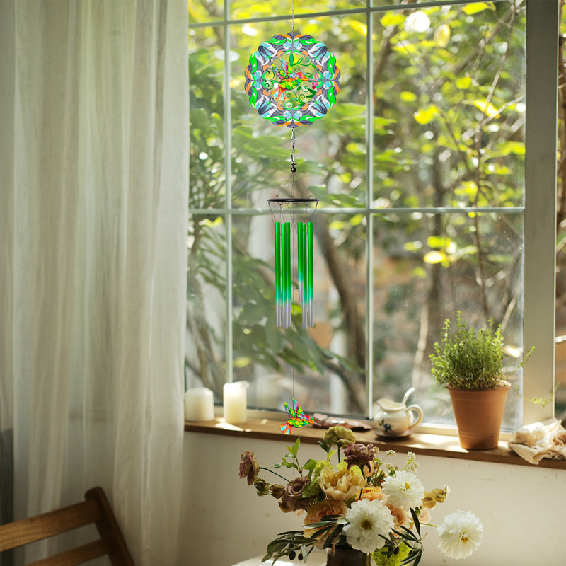 Carillons métalliques avec colibri et aluminium coloré