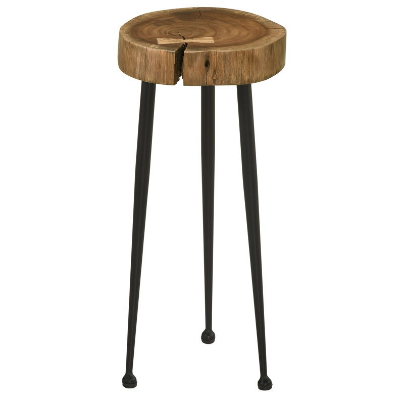 Round Solid Tree Trunk Side Table