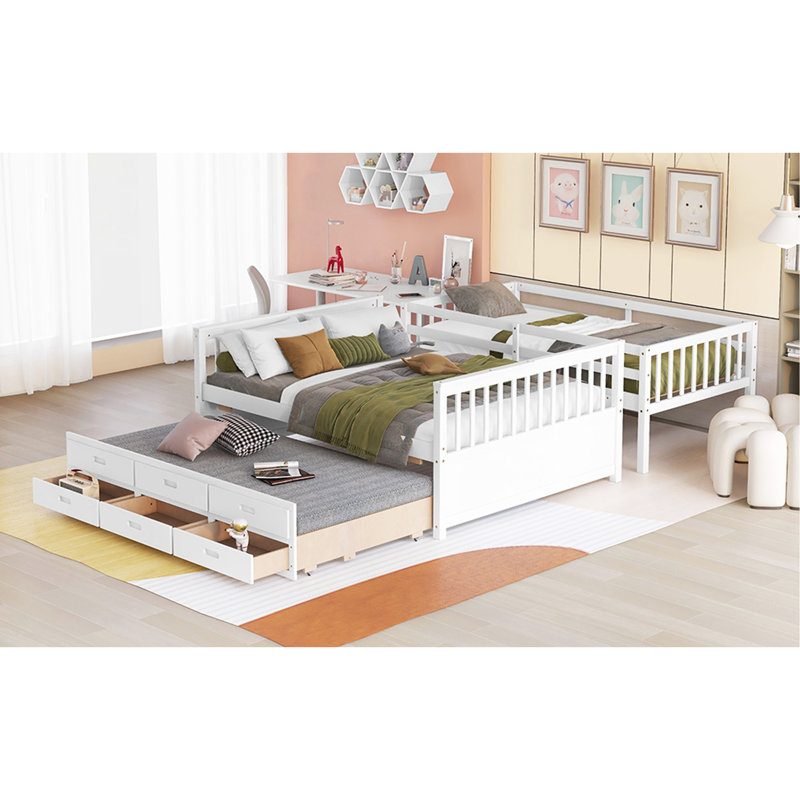 Lit plateforme avec rangement Jarrelle, Blanc