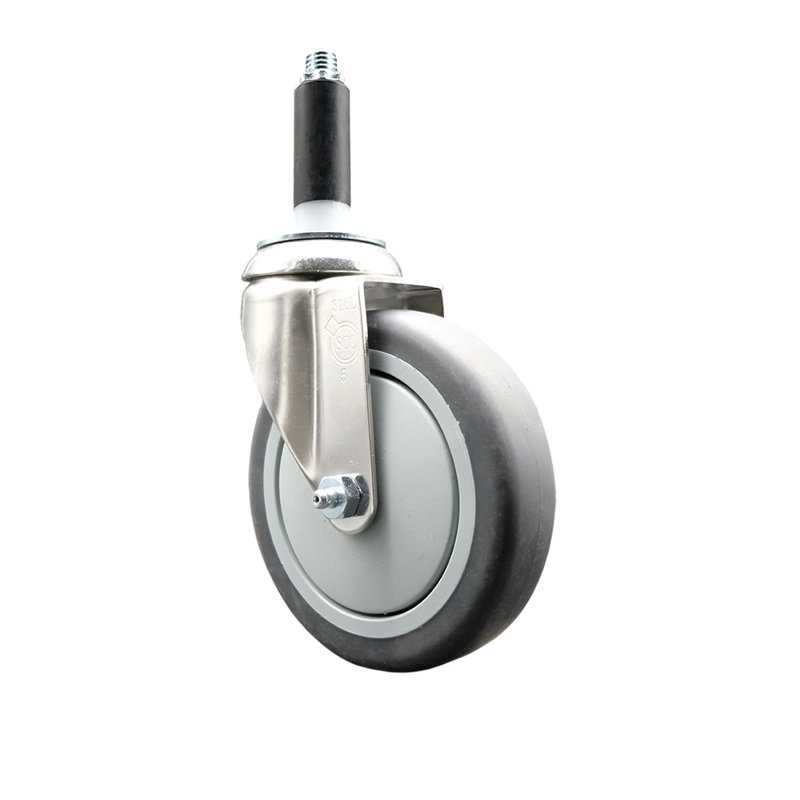 Roue extensible pivotante en caoutchouc thermoplastique 316SS