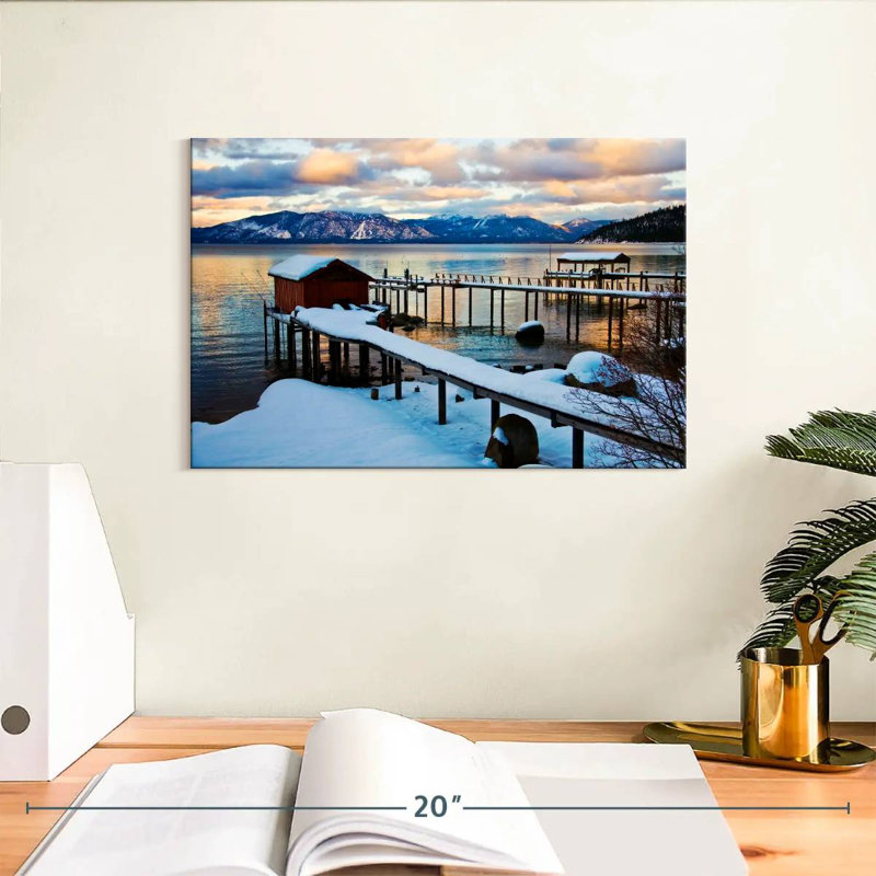 Jetées enneigées du lac Tahoe, H 8 po x l 12 po