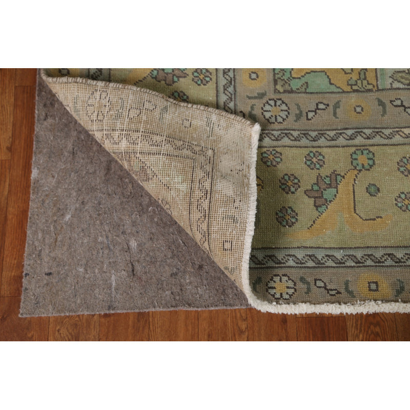 One-of-a-Kind Rectangle 8'2'' X 10'9'' 1960s Wool Area Rug in Green