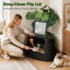 Armoire à litière cachée en acier inoxydable pour chat avec dessus de plante artificielle, mobilier triangulaire peu encombrant pour salon, chambre à coucher et petits espaces-133211289
