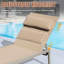 Chaise longue de patio 3 : Chaises de piscine en aluminium avec table d'appoint. Kaki. Confort supérieur. 5 positions d'inclinaison réglables. Structure antirouille. Résistante aux intempéries. Pour jardin, balcon, plage. 3 places.