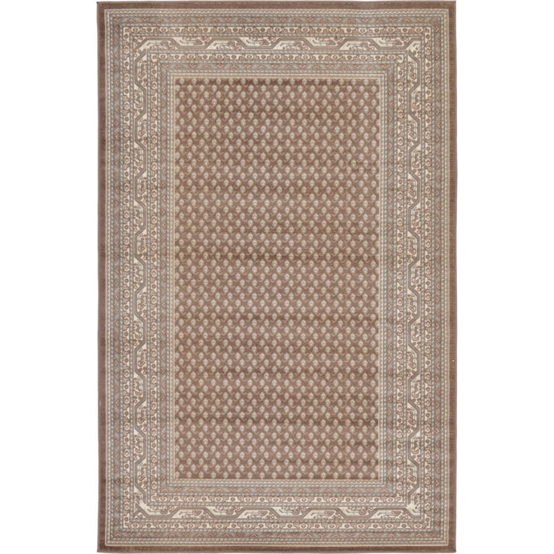 Swinson Geometric Area Rug, Rectangle 5'1" x 8', Brown