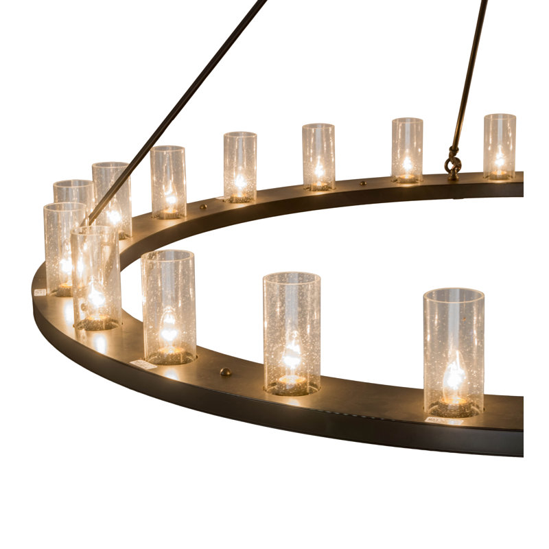 Lustre en roue de chariot à 24 lumières Loxley