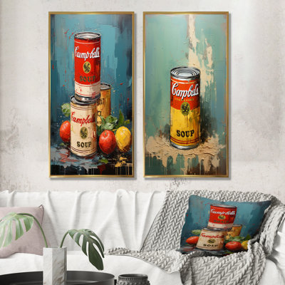 Popart Soup Sensation - Ensemble de salon abstrait Popart Wall Art