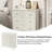 Bungalow Rose Farmhouse Fully-Assembled Nightstand With 3-Drawer, Flower Motif End Table For Small Spaces, French Country, Modern, Distressed Finish, White-Washed