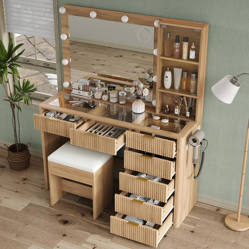 Tamya Dressing Table, Natural Oak