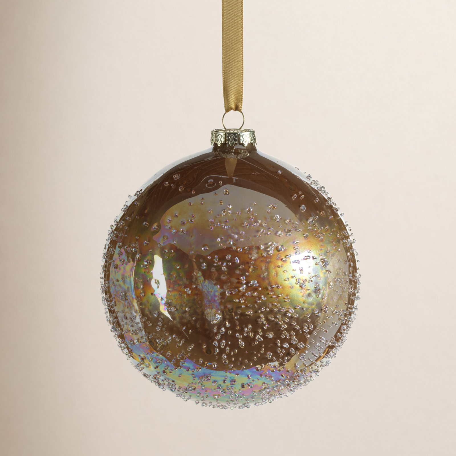 Cele 4.75'' Glass Animals Ball Ornament, Dark Gold