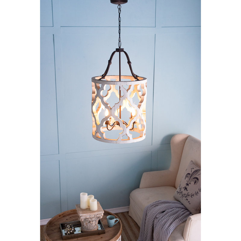 Lustre 4 lumières Jolette, bois