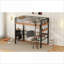 Lit mezzanine simple en métal avec bureau et échelle de rangement intégrée
