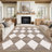Machine Washable Rugs Distressed Trellis Rug for Living Room Non Slip Stain Resistant Carpet Modern Checkered Farmhouse Floor Cover-800759431