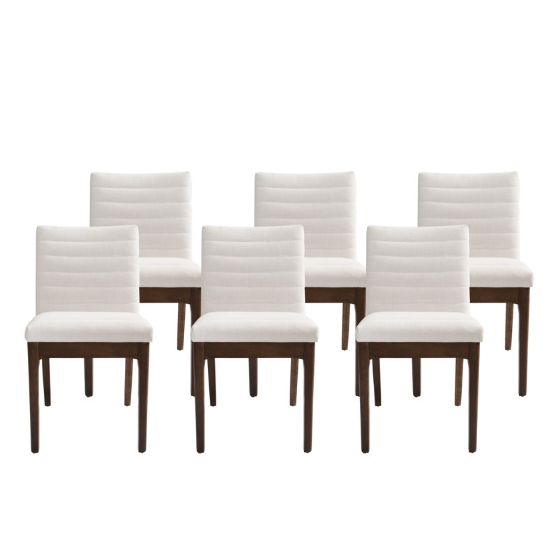 Kuruova Upholstered Parsons Chairs, Light Beige