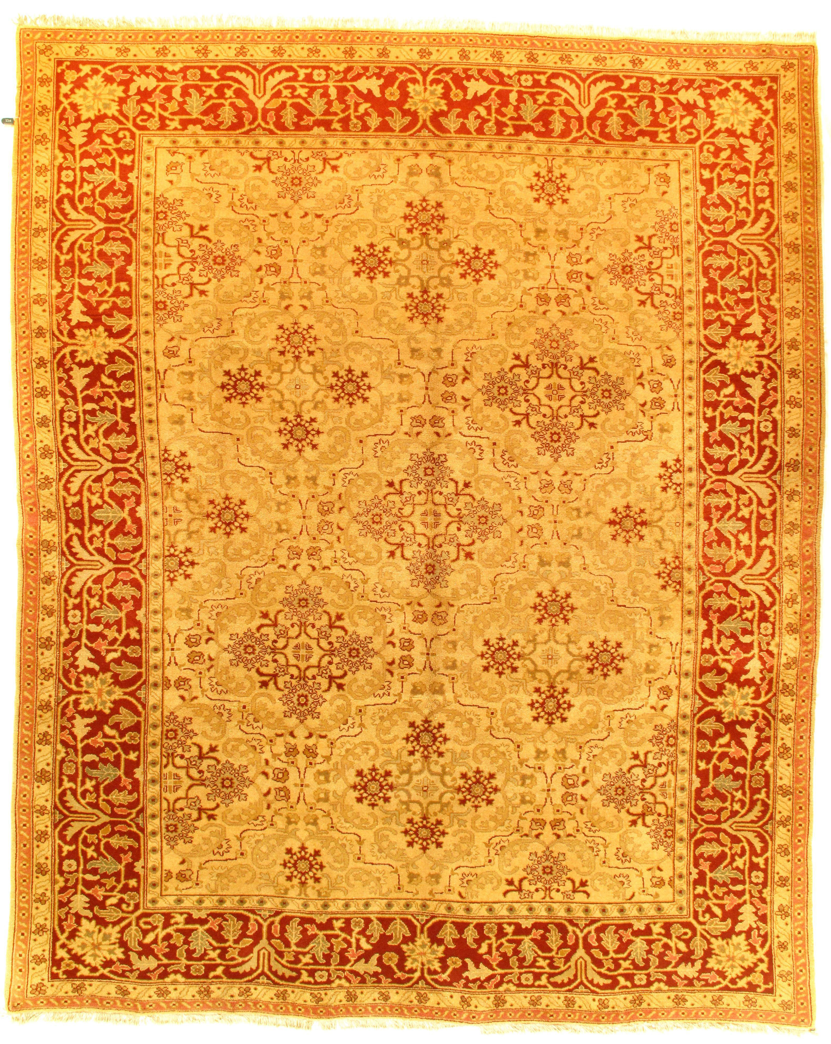 Sider Rug Pasargad NY Sino Amristar Design Hand-Knotted Wool Beige/Red Area Rug ...