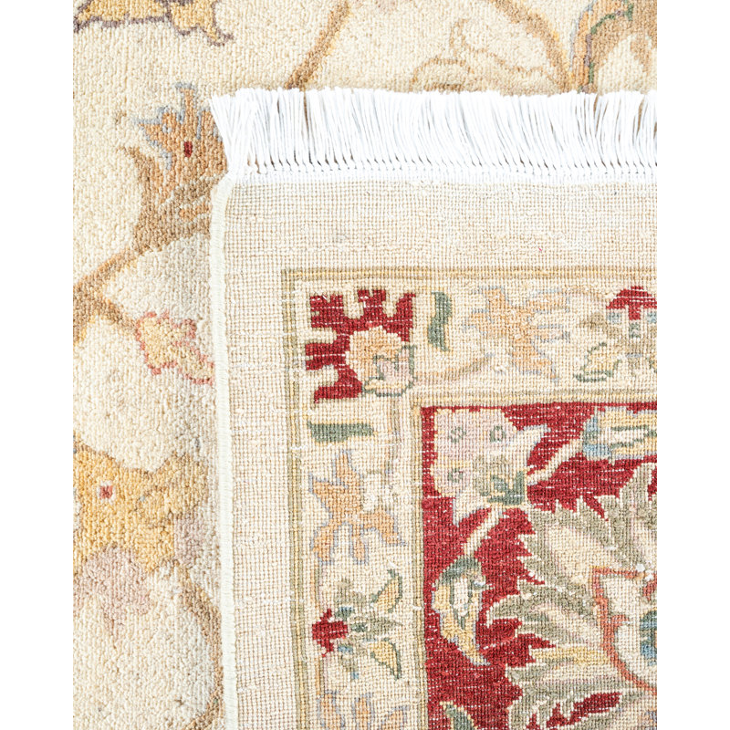 One-of-a-Kind Hayner Hand-Knotted 9'4" x 12'1" Wool Area Rug in Ivory