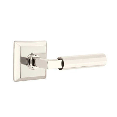 Emtek Select Passage Interior Mortise w/ Quincy Rosette & L-Square Stem, Faceted Lever