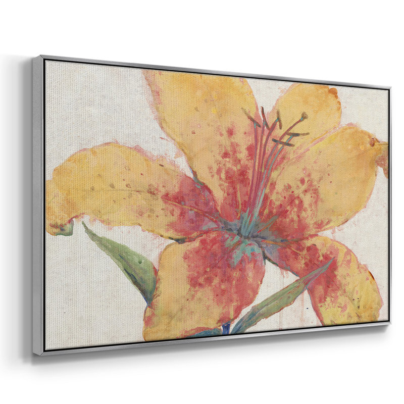 «Blooming Lily», toile tendue avec châssis encadré, Argent, H 25 po x l 37 po x P 2 po