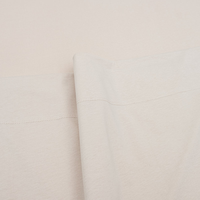 100% Cotton Jersey Knit Duvet Cover Set, Full / Queen Duvet Cover + 2 Standard Shams, Beige