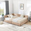 Base de lit capitonnée avec rangement, canapé-lit avec dossier confortable et accoudoirs-1123050269-1118631416