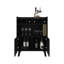Armoire de bar 40 po avec six bouteilles, deux armoires à deux portes, quatre tablettes, foncée, haute solution d'espace