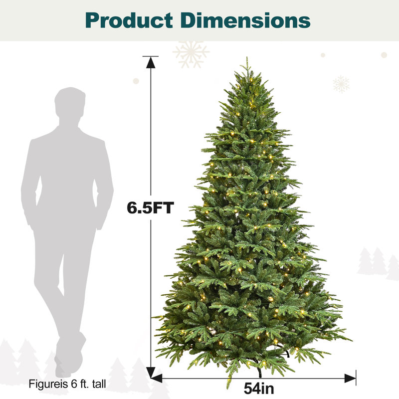 Arbre de Noël artificiel vert pré-éclairé, 6.5'