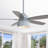 52-Inch Premium Cement Gray Ceiling Fan With Light,E26 Bulb Included,Remote Control,DC Motor,5 Plywood Blades