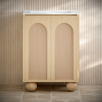 Plaisir II 24" Freestanding Bathroom Vanity In Oak Sink Top