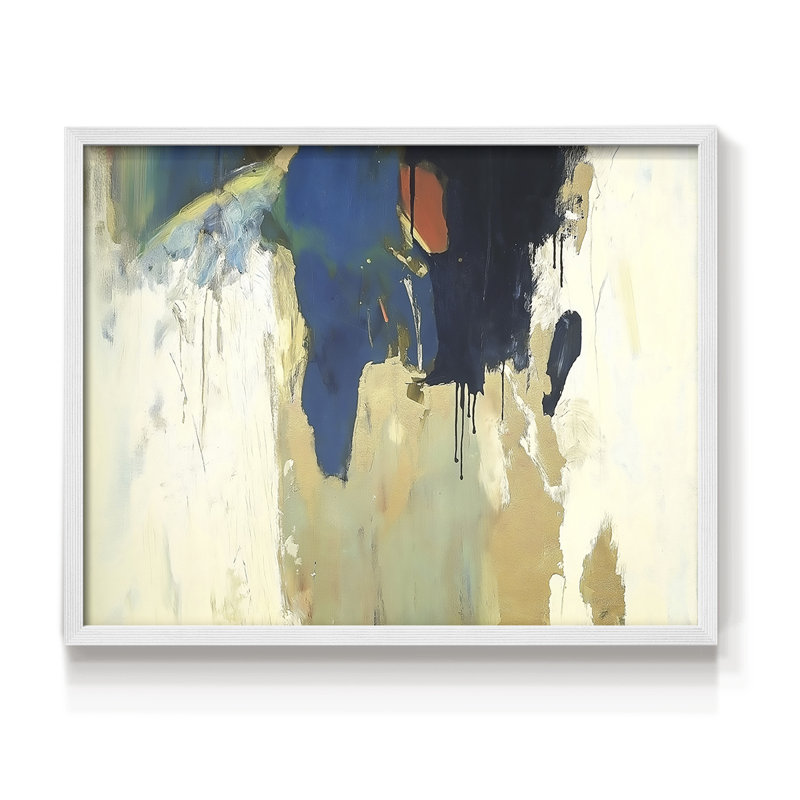 Abstract Series-XVII -Framed Print - Restickable, 8" H x 10" W, White
