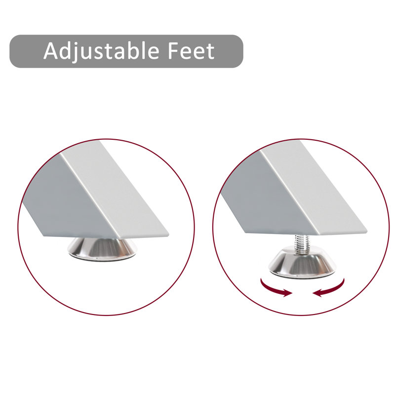Table de salle à manger rectangulaire en verre trempé transparent de 47,24 po de conception élégante avec pieds en métal argenté