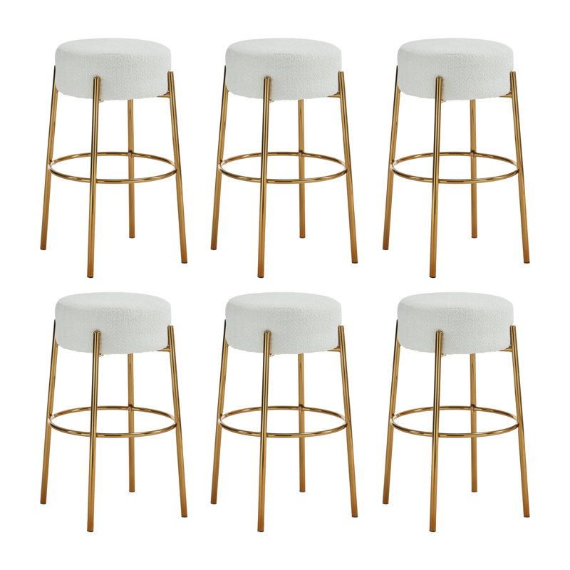 Tabouret de bar Kynlee, 6, Blanc, Tabouret de bar (siège d'une hauteur de 30 po)