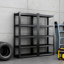 Étagère de garage à 5 niveaux H 63 po, étagères réglables robustes en métal 2000 lb pour le garage, la chambre à coucher, le salon, étagères noires H 63 po, rangement