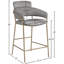 Tabouret de comptoir en velours beige Yara-75000051