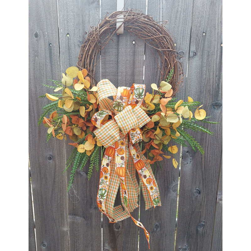 Beaded Grass And Fall Eucalyptus Wreath