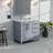 Dark Grey Bath Vanity 36 In. W X 22 In. D, Left Offset And Cultured Marble Top-117978686