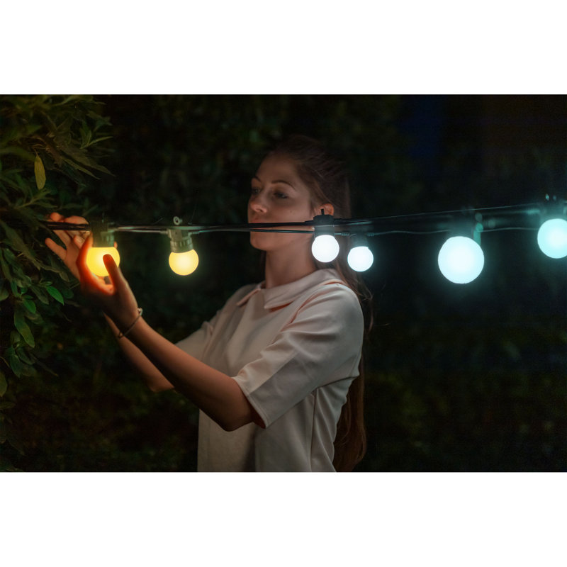 Twinkly Smart Decoration 66' 40 LED Indoor/Outdoor Festoon Lights, White/Yellow