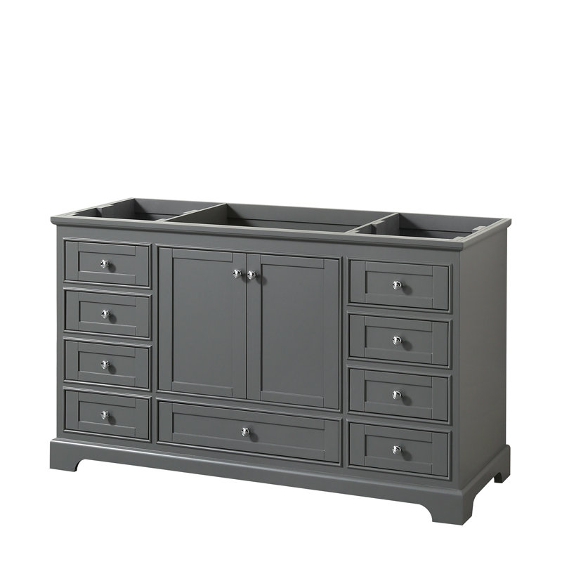 Base de meuble-lavabo simple Deborah, Gris foncé / chrome poli