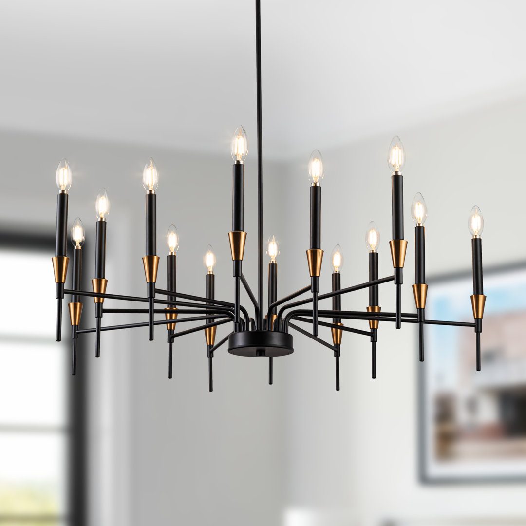 Tomio Light Chandelier Gold Black Candle Chandelier Traditional Chandelier Farmhouse Chandelier Dining Room Chandelier 17 Stories 
