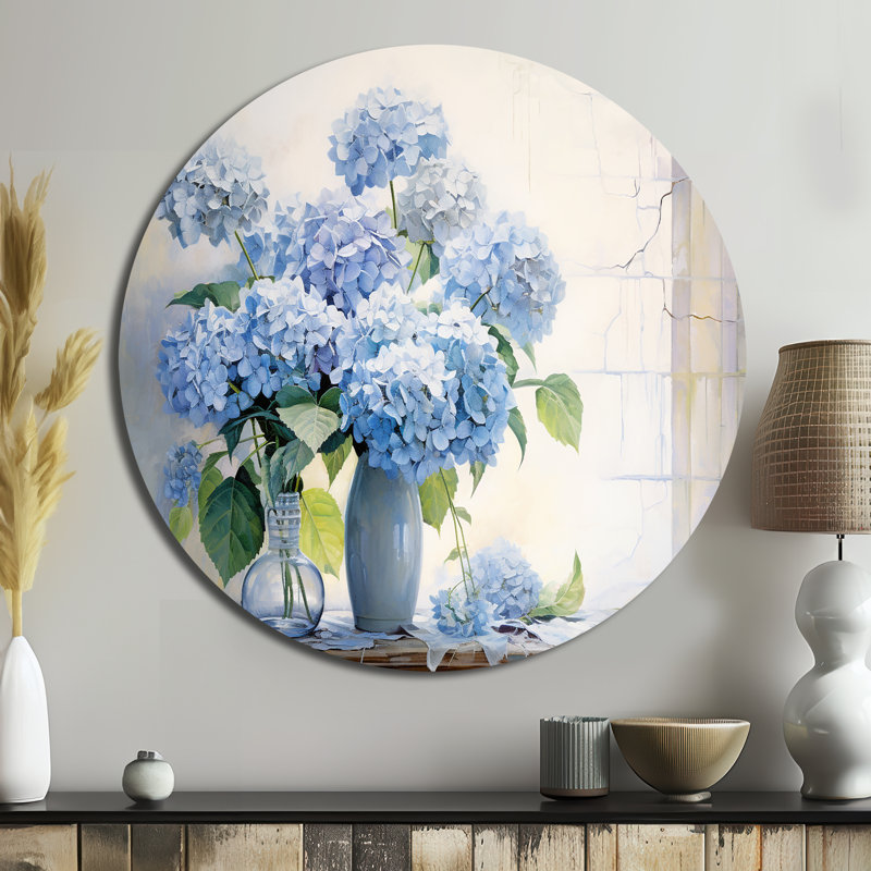 Whitworth - art mural floral rond en métal, H 29 po x l 29 po
