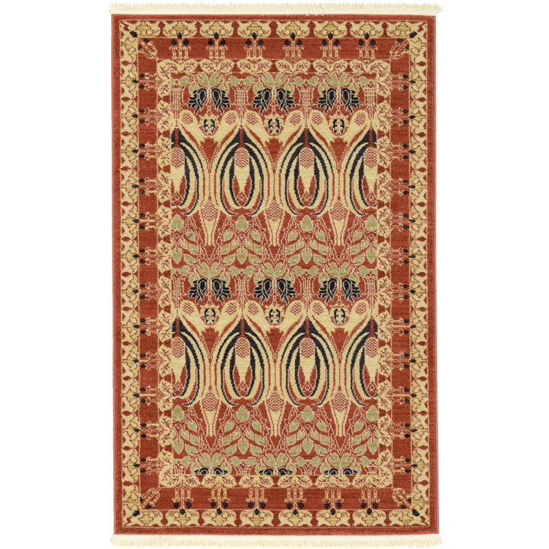 Moore Floral Indoor Rug, Rectangle 3'3" x 5'3"