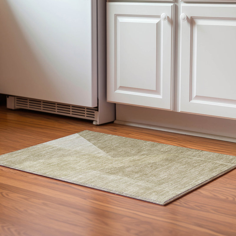 Tapis beige Cerrito lavable à la machine de qualité supérieure, Rectangle 1 pi 8 po x 2 pi 6 po