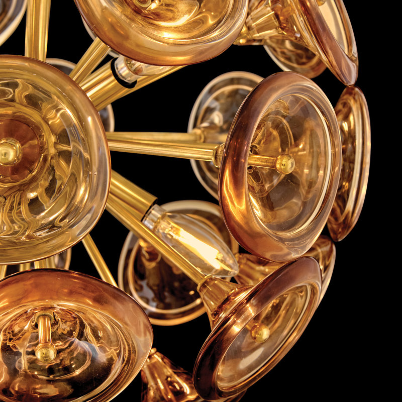 Maya Chandelier, Amber, 70.5" H x 19.75" W x 19.75" D, 8 Lights