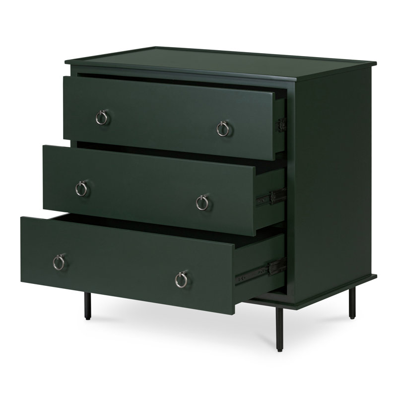 Shillington 3 DRAWER NIGHTSTAND, Deep Green