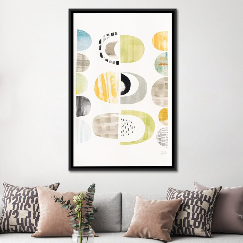 « mod neutrals ii », impression sur toile, H 26 po x l 18 po x P 1,5 po, Pas de tapis, Toile avec cadre noir