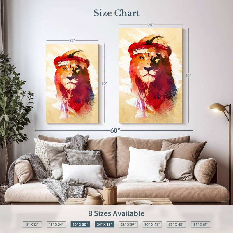 Brampt Gym Lion, 36" H x 24" W